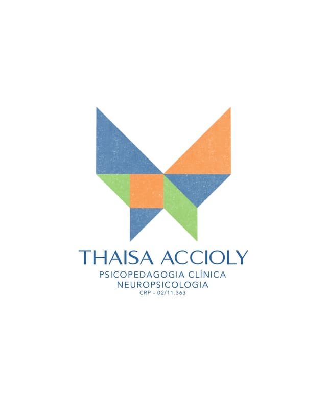 Logótipo Thaisa Accioly: uma borboleta feita de peças de tangram
